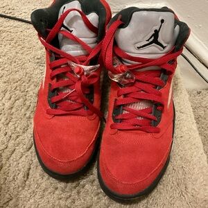 Mens Jordan Red and Black 5s